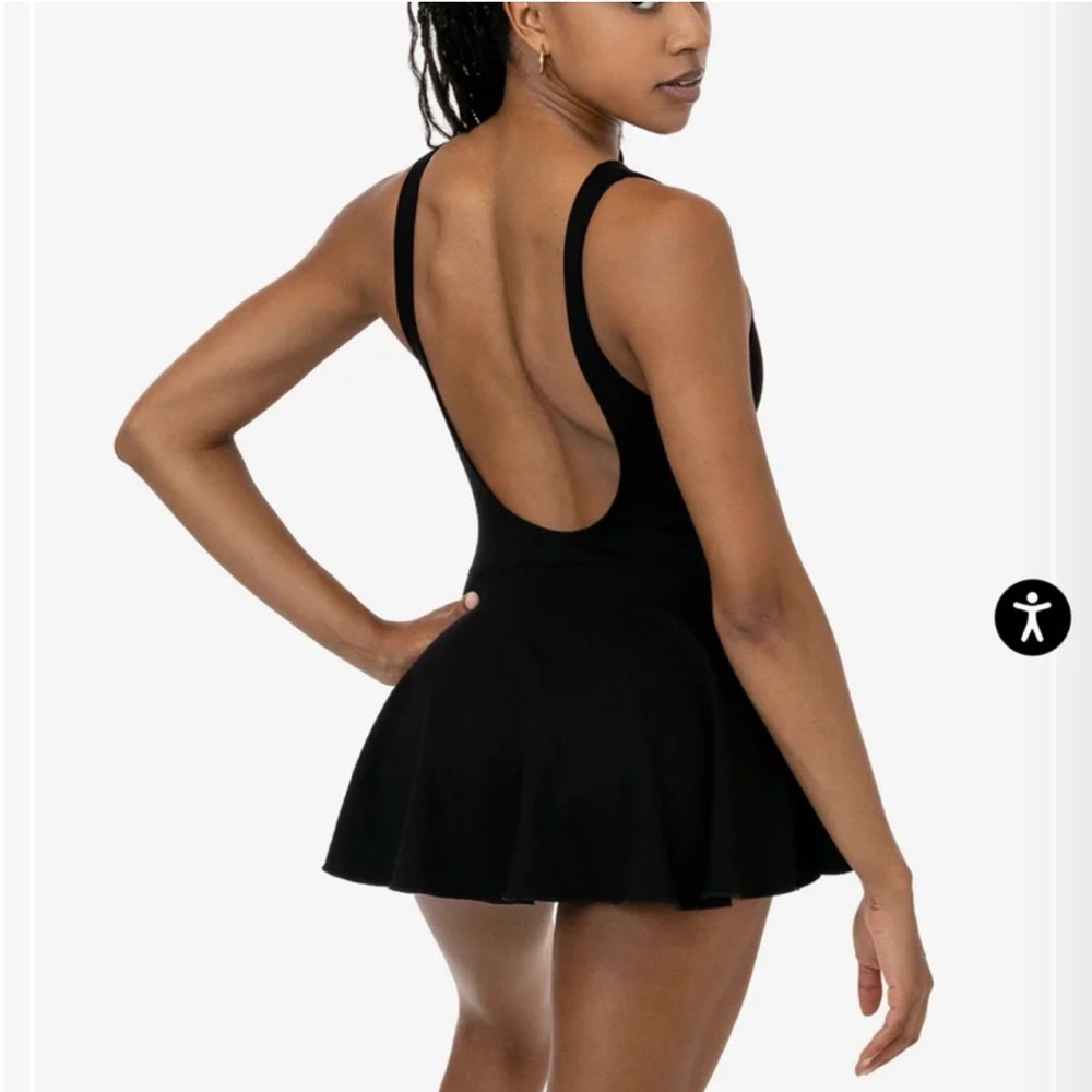 Los Angeles Apparel Black Mini Dress with Scoop Back